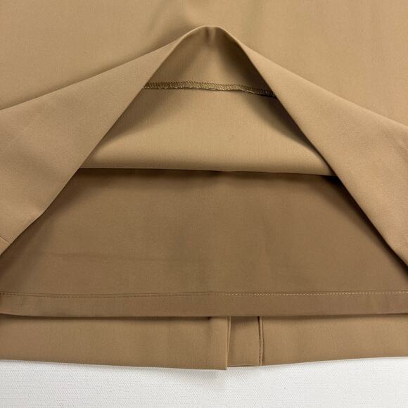 Carlisle Camel Brown Cat Scratch Stitching Pencil Skirt Knee Length Lined Size 4 - Picture 4 of 13